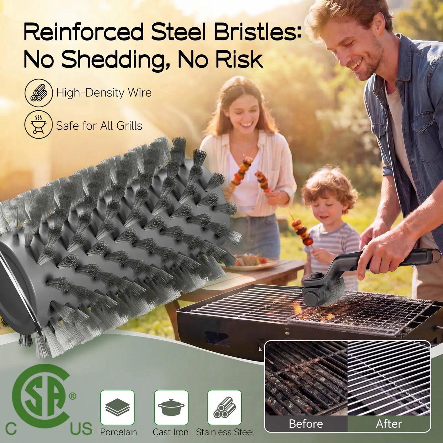 【Father'S Day Gift】Drayvorx Electric Grill Brush for Outdoor, 2026 Tiktok BBQ Grill Cleaner with 2 Heads, 3-Speed & Angle Adjust Cordless Rotary Grill Brush, 150Mins Runtime Grill Cleaning Brush for Barbecue Grates,Summerwins,Safe Bristle